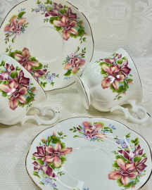 Чайная пара Orchid «Орхидея» Royal Canterbury, England, 1970х 180мл. Костяной фарфор. Цена за 1шт. Картинка 3